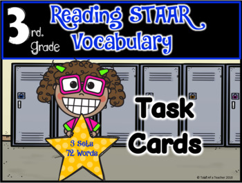 Preview of BUNDLE: 3rd Grade STAAR Reading Vocabulary Task Cards ~ Sets 1-3
