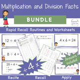 BUNDLE Multiply & Divide by 4 Multiplication Division Basi