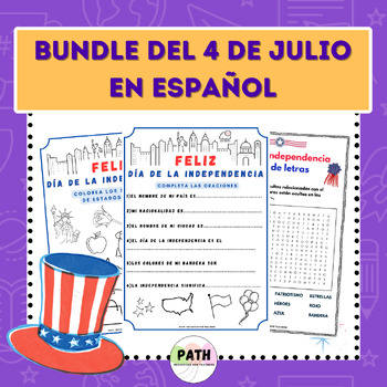 Preview of BUNDLE || 4 de Julio en Español para Primaria: packs de actividades | July 4th
