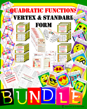 Preview of BUNDLE 44 products 50+% OFF Standard & Vertex form of Quadratic Function