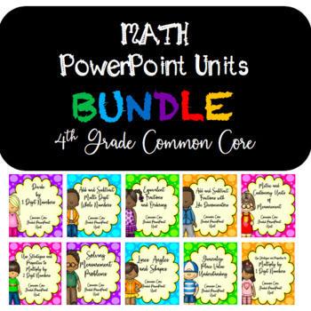 Preview of BUNDLE - 4th Grade Common Core Math - Guided PowerPoint - 10 Different Units