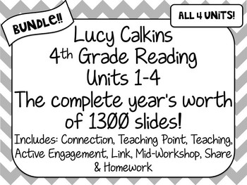 Preview of BUNDLE! 4th Grade Lucy Calkins Reading Units 1-4 Powerpoint ENTIRE YEAR PLANS!