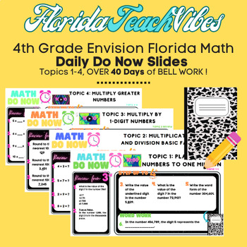 Preview of BUNDLE: 4th Grade Math Daily "Do Now" Bell Work | Place Value | Multiplication 