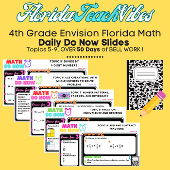 Preview of BUNDLE: 4th Grade Math Daily Bell Work | Division, Operations, Factors, Fraction