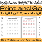 BUNDLE 4th Grade - Multiplication 1 Digit by 2, 3, and 4 D