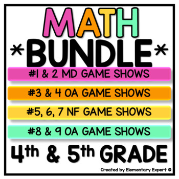 Preview of BUNDLE 4th and 5th Grade Math Jeopardy OA, MD, NBT, NF Standards