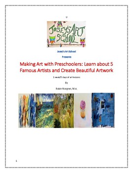 Preview of BUNDLE 5 Art Lessons Preschool Preschool Artists History PACKET 1 Prek-1ST GRADE