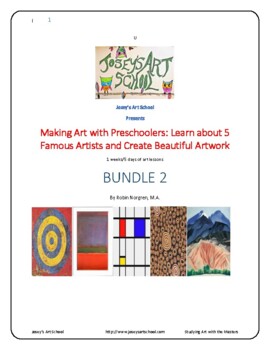 Preview of BUNDLE 5 Art Lessons Preschool Preschool Artists History PACKET 2 Prek-1ST GRADE