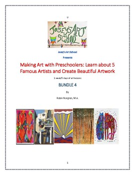 Preview of BUNDLE 5 Art Lessons Preschool Preschool Artists History PACKET 4 Prek-1ST GRADE