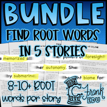 Preview of BUNDLE – 5 Greek/Latin Root Words Stories [AUTO, MEMOR, SUB, FORE, BIO]