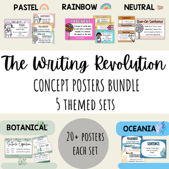 Preview of BUNDLE (5 themed sets!) The Writing Revolution® inspired posters/anchor charts