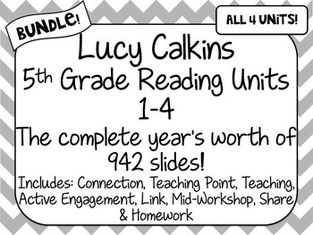 Preview of BUNDLE! 5th Grade Lucy Calkins Reading Units 1-4 Powerpoint ENTIRE YEAR PLANS!