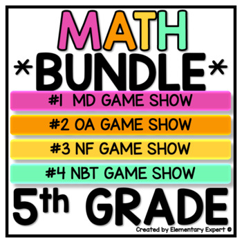 Preview of BUNDLE 5th Grade Math Jeopardy OA, MD, NBT, NF Standards Aligned