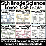 5th Grade Science Test Prep Review Task Cards and Google F