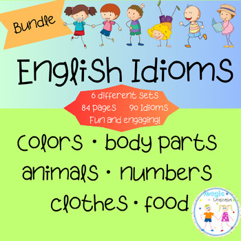 BUNDLE - 6 thematic 14-page sets on IDIOMS - No Prep