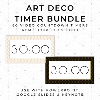 Preview of BUNDLE - 60 ART DECO Video Countdown Timers - For PowerPoint, Google Slides