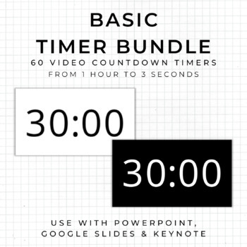 Preview of BUNDLE - 60 BASIC Video Countdown Timers - PowerPoint, Google Slides, Keynote