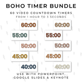 BUNDLE - 60 BOHO Video Countdown Timers - For PowerPoint, 