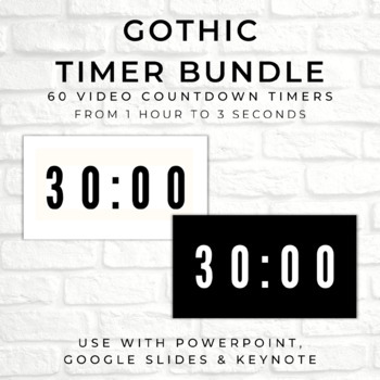 Preview of BUNDLE - 60 GOTHIC Video Countdown Timers - PowerPoint, Google Slides, Keynote