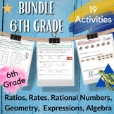 BUNDLE 6th Grade Math Ratio, Rates, Geometry, Exponents, I