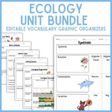 BUNDLE | 7 Ecology Unit Vocabulary Graphic Organizers | Bi