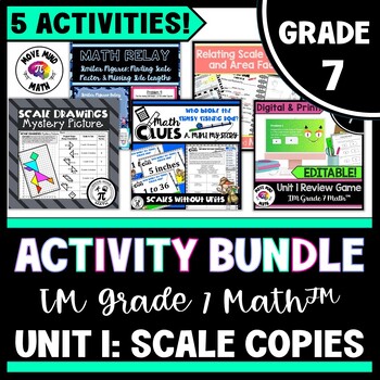 Preview of 7th Grade Unit 1 Activity BUNDLE | IM Grade 7 Math™  Scale Drawing Activities