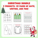 BUNDLE 9 Christmas themed K-2 Worksheets- 51 assorted game