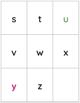 Preview of BUNDLE! ABC lowercase flashcards w/VOWELS in COLOR & monochrome!