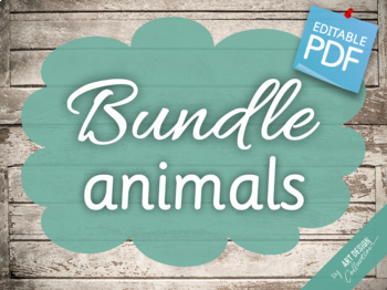 Preview of BUNDLE ANIMALS • 514 Editable Montessori 3-part Cards (64 files)