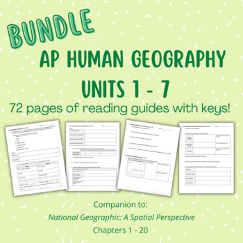 Preview of BUNDLE: AP Human Geography Units 1-7 Reading Guides - A Spatial Perspective