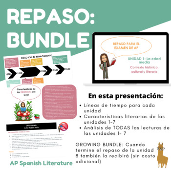 Preview of BUNDLE: AP Spanish Literature - Repaso Units 1-8