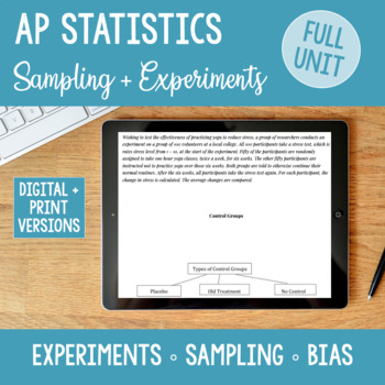 Preview of BUNDLE AP Statistics UNIT 2 Gathering Data Surveys + Experiments Full Unit