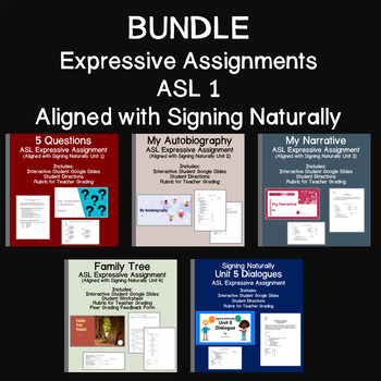 Preview of BUNDLE: ASL 1 Expressive Assignments (aligned with Signing Naturally)