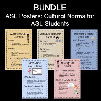Preview of BUNDLE ASL Posters: Cultural Norms for ASL Students