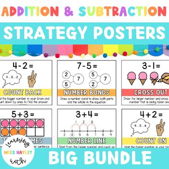 BUNDLE | Addition and Subtraction Strategies Posters Display | TPT