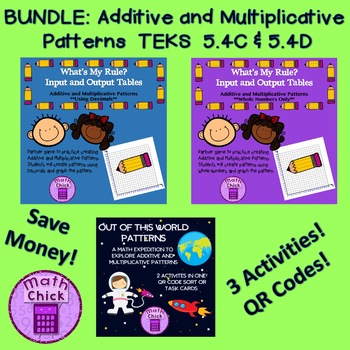 Preview of BUNDLE Additive and Multiplicative Relationships 3 activities TEKS 5.4C 5.4D