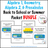 BUNDLE: Algebra 1, Geometry, Algebra 2, & Precal Back to S
