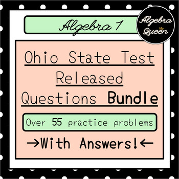 Preview of BUNDLE Algebra 1 Ohio End of Year State Test Released Questions