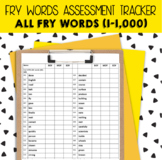 BUNDLE: All Fry words assessment tracker