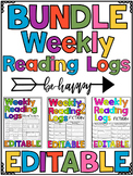 EDITABLE Skills Based Weekly Reading Logs BUNDLE