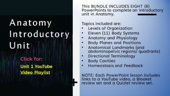 Preview of BUNDLE: Anatomy Introductory Unit (eight important introductory topics in PPT)