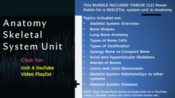 Preview of BUNDLE: Anatomy Skeletal System Unit (twelve important topics in PPT)