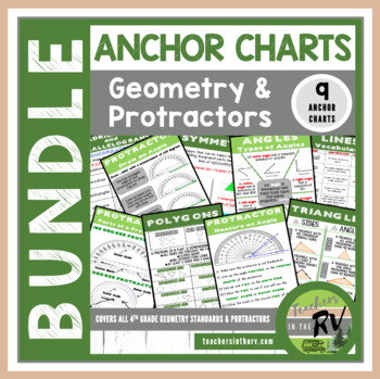 Preview of BUNDLE  |  Anchor Charts  |  Cheat Sheets  |  Geometry  |  Protractors