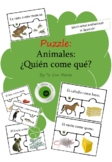 BUNDLE - Animales: ¿Quién come qué? // Puzzles + Matching 