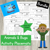 BUNDLE Animals & Bugs Activity Page Placemat - Word Search