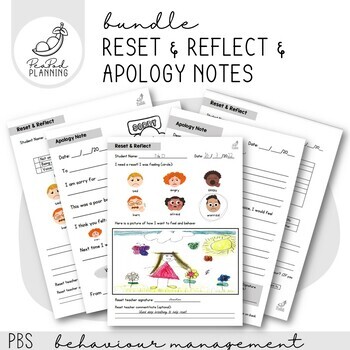 Preview of BUNDLE - Apology & Reset/Reflect Templates - PBS/PBIS Differentiated Templates!