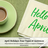 BUNDLE: April Holidays reviewing the Four Types of Sentences
