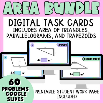 Preview of BUNDLE Area Digital Task Cards | 6th Grade | Geometry | Math