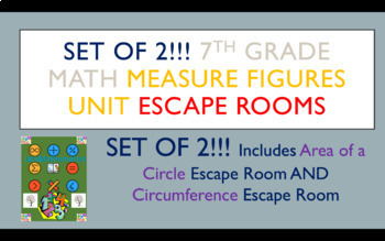 Preview of BUNDLE! Area of a Circle and Circumference Escape Rooms! Set of TWO!! DISTANCE
