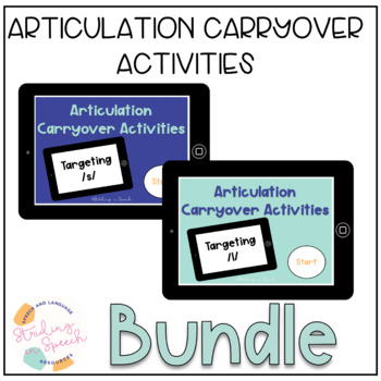 speech therapy articulation carryover activities